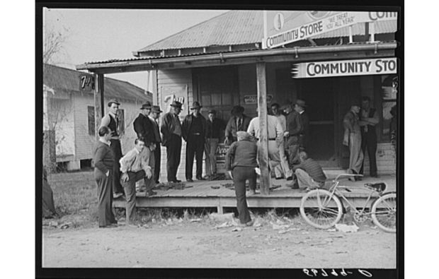 Trading furs in Delacroix, 1941. Source: Library of Congress