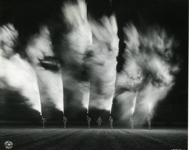 1942 - Flame throwers on exhibit in New Orleans for the Army War Show