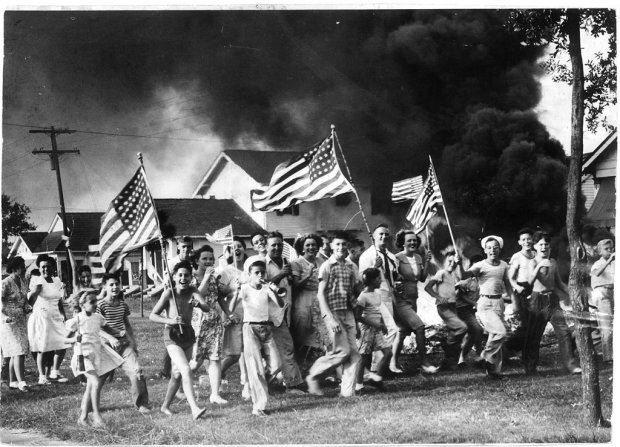 1945 - Celebrating the end of WWII in the St. Roch neighborhood
