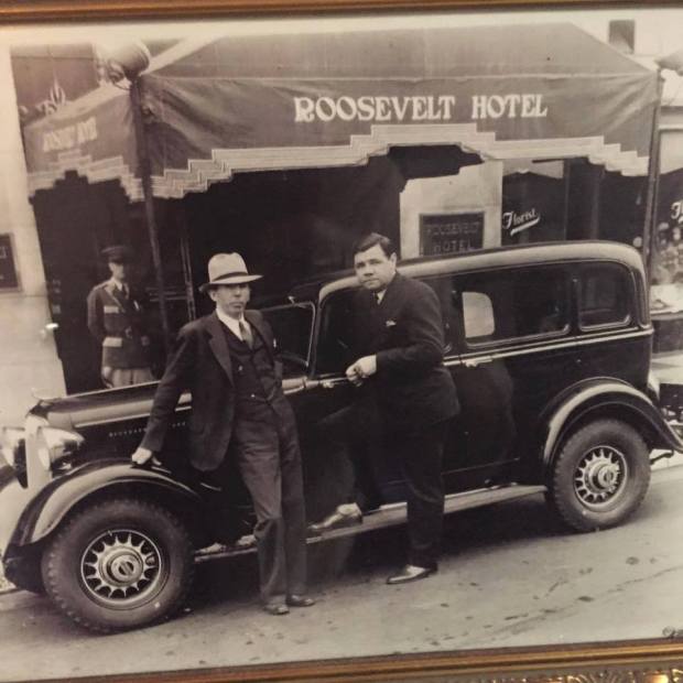 ca. 1920s Babe Ruth and Seymour Weiss outside the Roosevelt